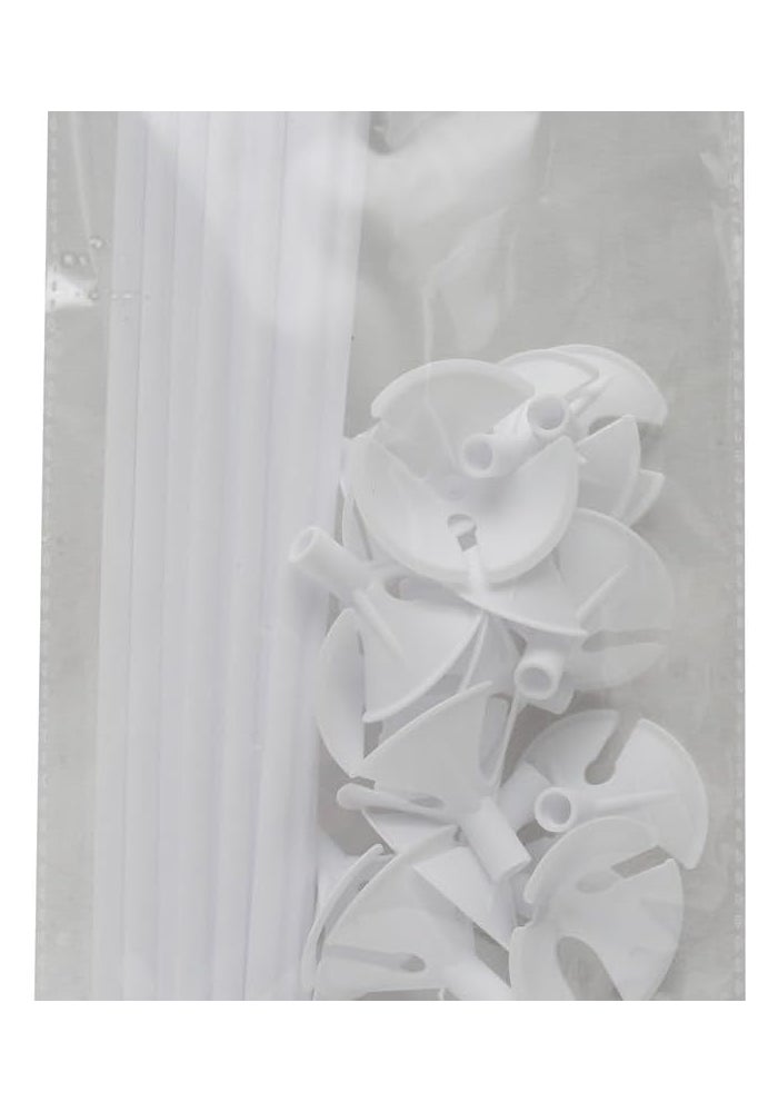 Daiso Balloon Stick Set - 15 Pcs, 42Cm (1.37Ft) - White - Image 2